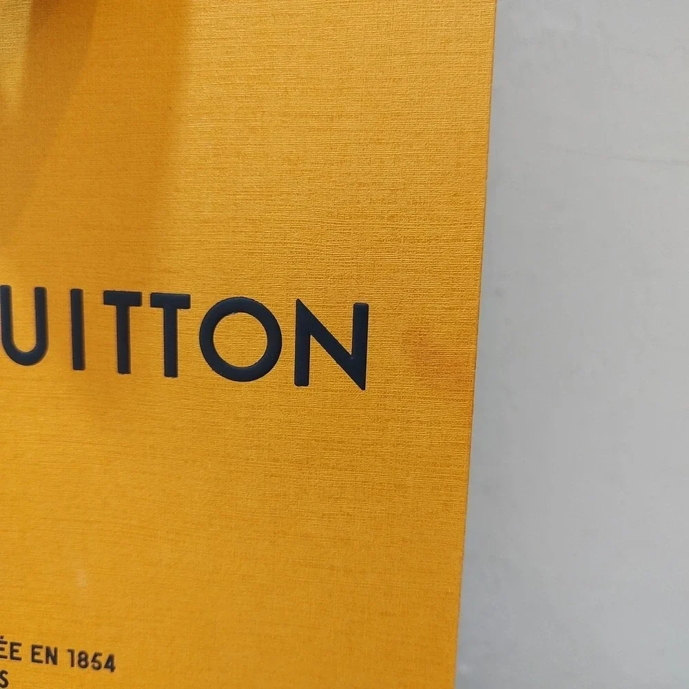 Louis Vuitton Gift‎ Bag Orange Blue Handles 14 x 10 x 4.5 inches Empty Authentic